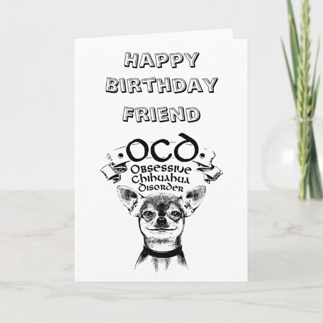 Carte OCD Birthday Card pour Amoureux des chiens e (Devant)