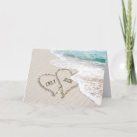 Ocean Beach Coeurs de mariage avec des noms