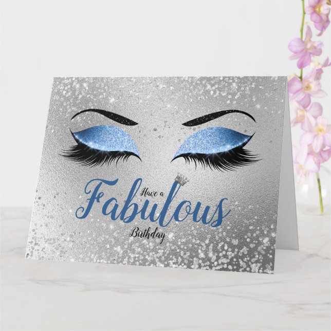 Carte Ocean Blush Blue Fabulous Parties scintillant Eyes (Orchidée)