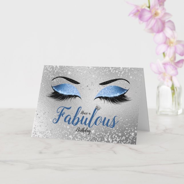 Carte Ocean Blush Blue Fabulous Parties scintillant Eyes (Orchidée)