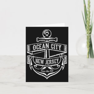 Carte Ocean City New Jersey Nj Conception d'Ancres Vinta