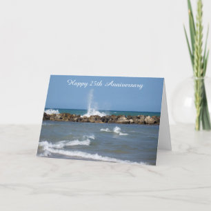 Carte Ocean Personnalisé 25e anniversaire de Mariage