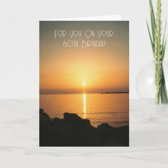 Carte Ocean Sunset Personnalisé 60e anniversaire (Devant)