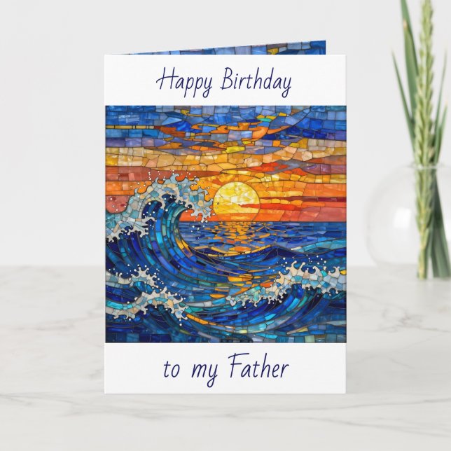 Carte Oceanic Coastal Ocean Waves Father's Birthday (Devant)