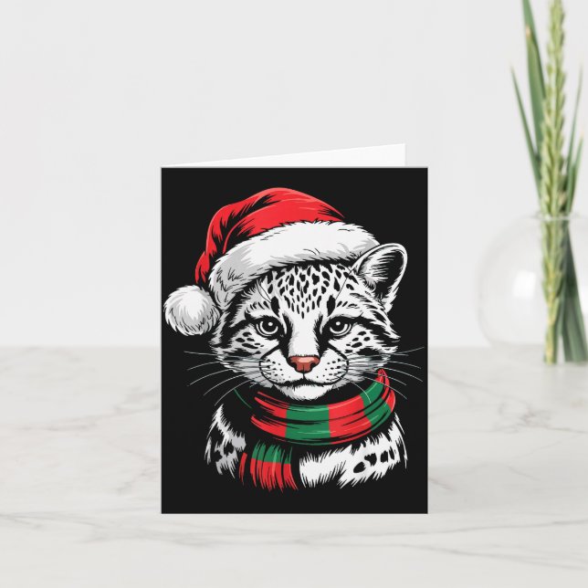 Carte Ocelot Xmas Santa Hat F Christmas Costume  (Devant)