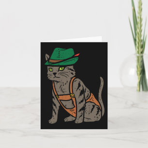 Carte Octobre Fête Allemande Chat Costume Femme Hommes E