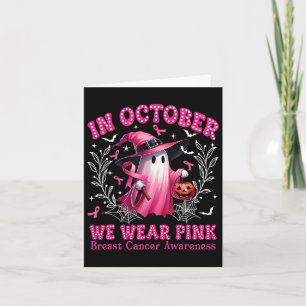 Carte Octobre Nous Portons Rose Sorcière Fantôme Cancer