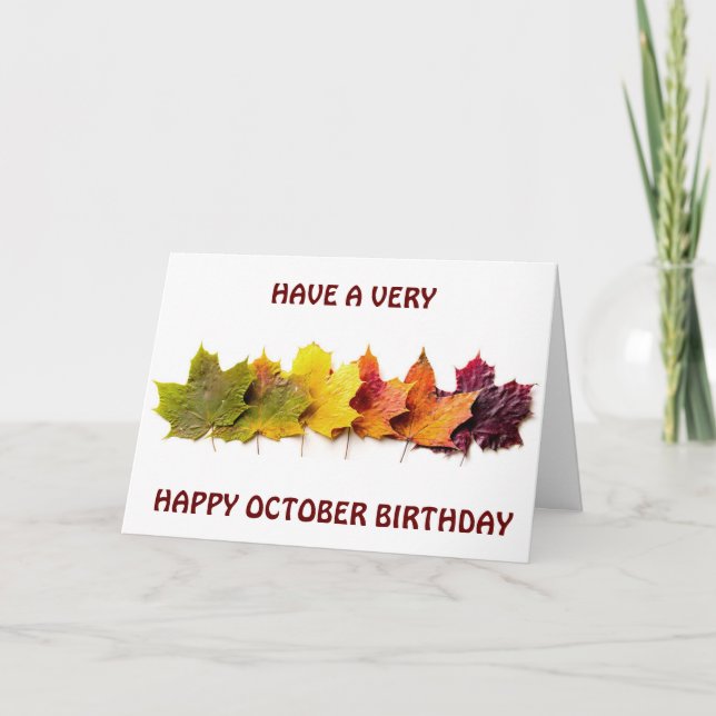 CARTE **OCTOBRE SOUHAITS D'ANNIVERSAIRE** BEAU COMME CAR (Devant)