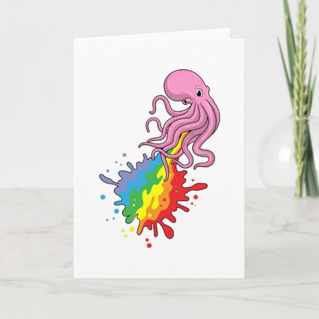 Carte Octopus avec arc-en-ciel (Devant)
