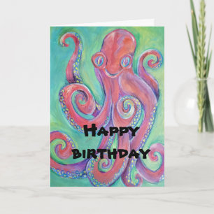 Carte octopus birthday card
