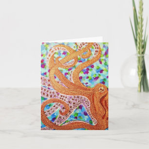 Carte octopus blank notecard