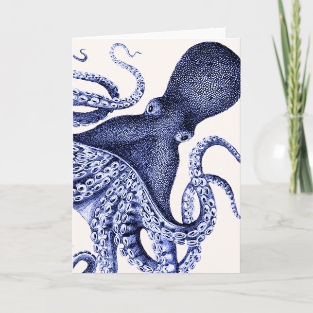Carte Octopus bleu paysage (Devant)