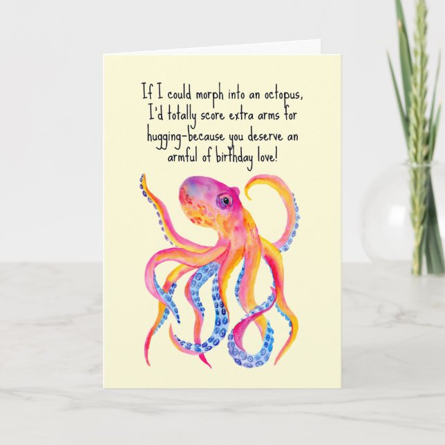 Carte Octopus Bras Supplémentaires Pour Accrocher Whimsy (Devant)