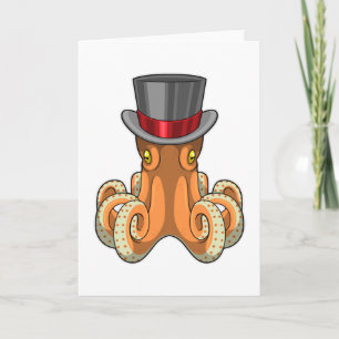 Carte Octopus comme Gentleman avec chapeau supérieur