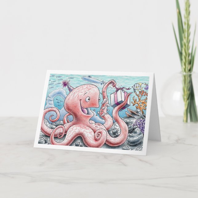 Carte Octopus d'anniversaire (Devant)