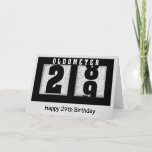 Carte Odomètre noir pour 29e anniversaire