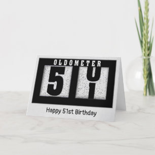 Carte Odomètre noir pour 51e anniversaire