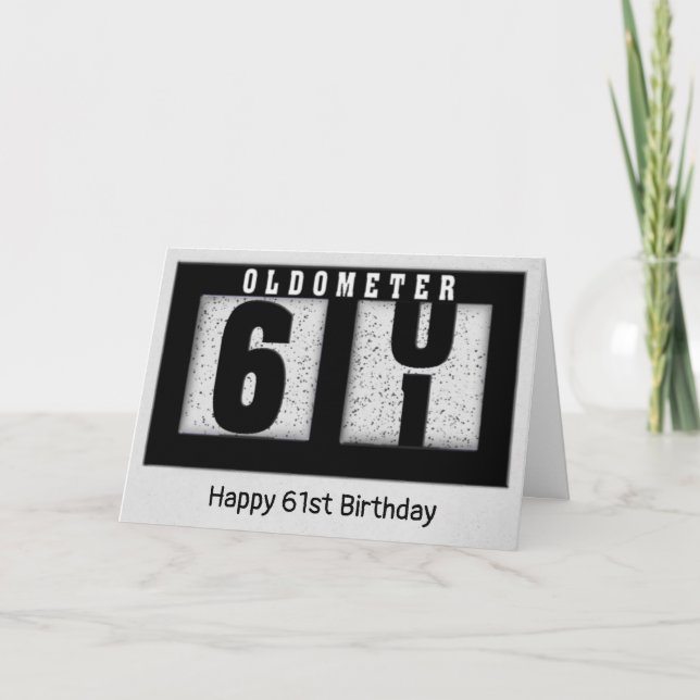 Carte Odomètre noir pour 61e anniversaire (Devant)