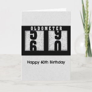 Carte Odomètre noir pour humour d'anniversaire 60 ans