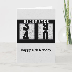 Carte Odomètre noir pour l'Humour de 40e anniversaire