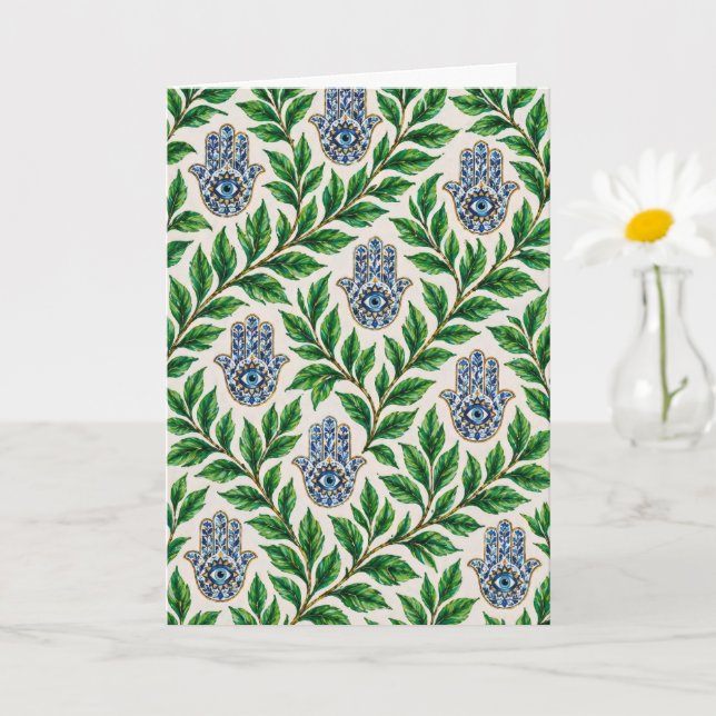 Carte Œil Hamsa Botanique (Petite plante)