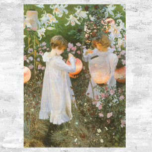 Carte Œillet, Lys, Lys, Rose de John Singer Sargent