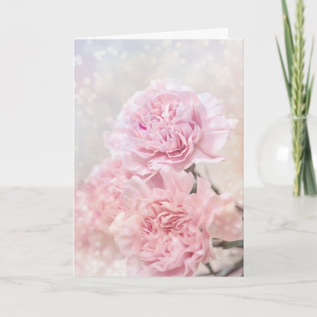Carte Oeillets roses Dreamy personnalisables Anniversair (Devant)