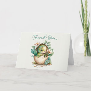 Carte Oeuf de dinosaure floral Baby Shower Aquarelle TY