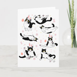 Carte Œuf de Pâques de chat noir drôle Joyeuses Pâques L