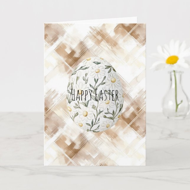 Carte Œuf de Pâques Fleurs de Marguerite (Petite plante)