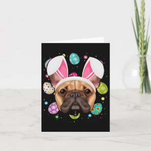 Carte Oeuf Lapin Oreille Chien à tête française Visage P