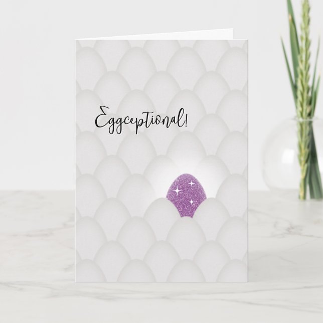 Carte Œufceptionnel ! Œuf de félicitations pailleté viol (Devant)