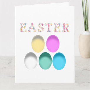 Carte Œufs colorés Ester, plusieurs couleurs