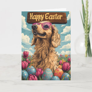 Carte Œufs de Pâques Afghan Hound