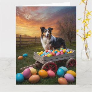 Carte Œufs de Pâques Border Collie