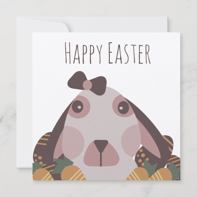 Carte Œufs de Pâques Chocolat Lapin Carottes Kraft (Devant)