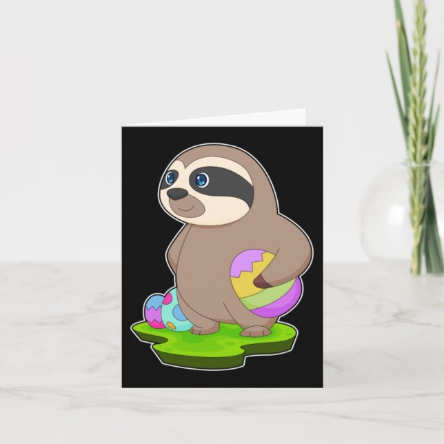 Carte Œufs de Pâques de paresseux (Devant)