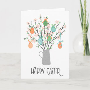 Carte Œufs de Pâques Fleuris Arbres Jours fériés
