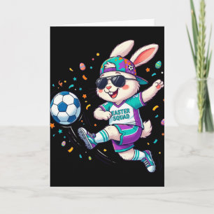 Carte Oeufs de Pâques Foot Lapin Garçons Enfants Lapin d