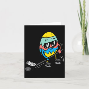 Carte Oeufs de Pâques Jouer Ice Hockey Cute Sports Homme