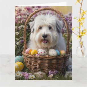 Carte Œufs de Pâques Old English Sheepdog