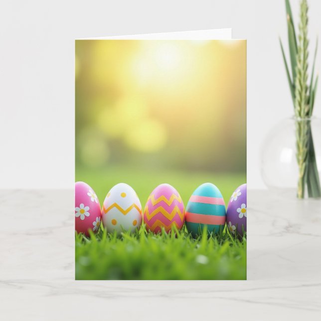Carte Œufs de Printemps Peints (Devant)