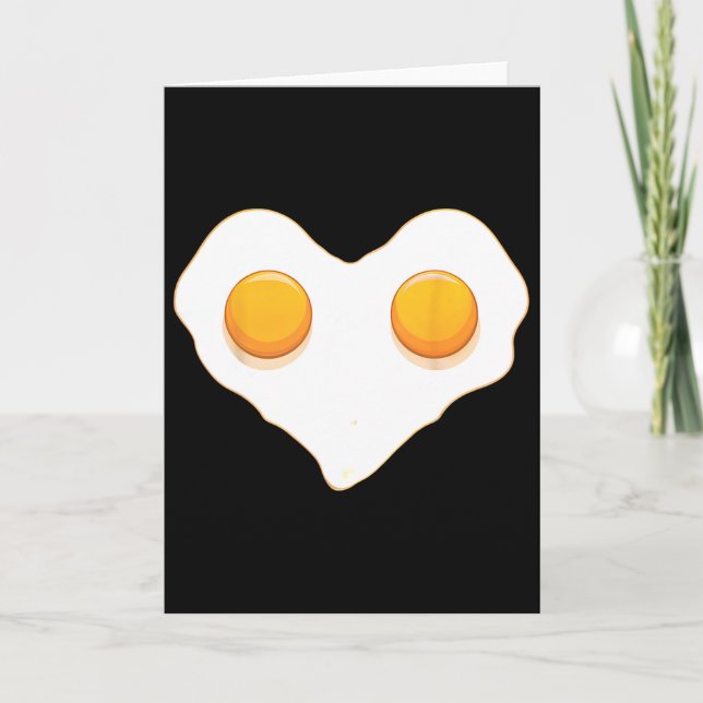 Carte Œufs en forme de cœur Amour Œuf frit Saint-Valenti (Devant)