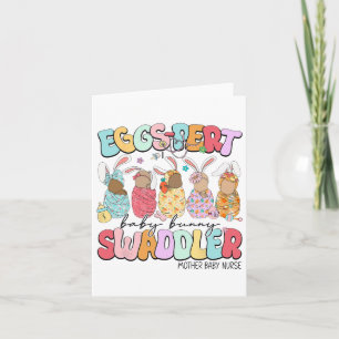 Carte Oeufs-pert Bébé Fête de Pâques Mère Bébé Infirmièr