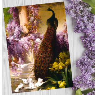 Carte Œuvre d'art de jardin Paon Vintage Wisteria Roma