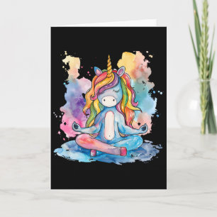 Carte Œuvre d'art de licorne de méditation Yoga Bouddhis