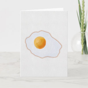 Carte Œuvre d'art minimaliste de l'œuf frit à l'aquarell
