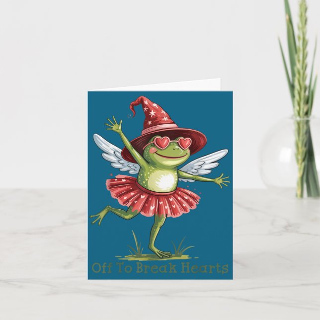 Carte Off To Break Hearts Funny Frog Valentines Women Gi (Devant)