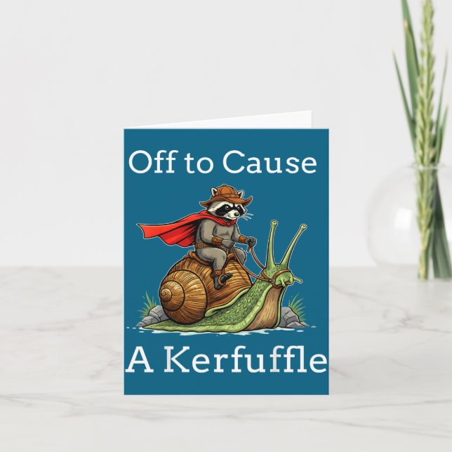 Carte Off To Cause A Kerfuffle Raccoon Whimsical Wizard  (Devant)