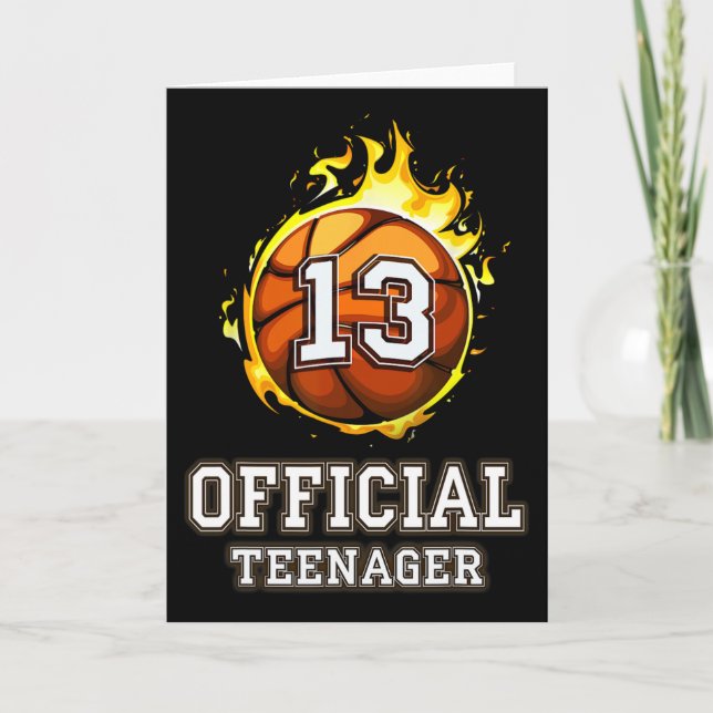 Carte Officiel Adolescent Bysketbyll 13e cadeau d'annive (Devant)